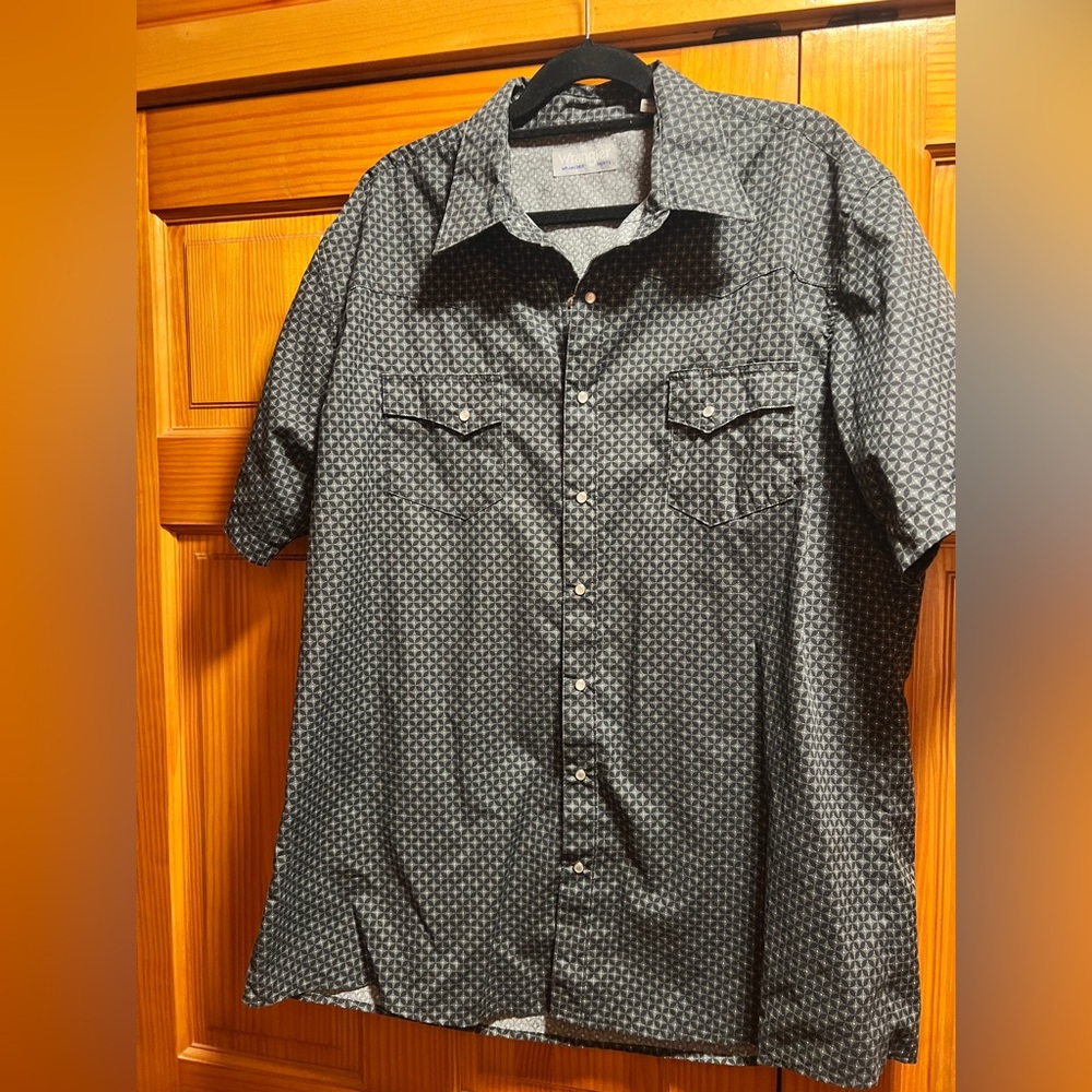 Wrangler Black Geometric Button Down Wrancher Shirt